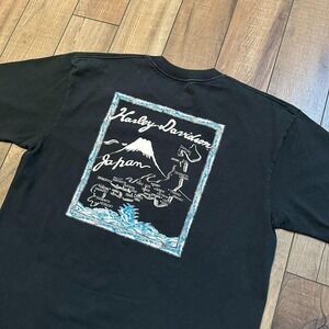 Rare Vintage Harley Davidson Japan Single‎ Stitch Black T Shirt Men's XL